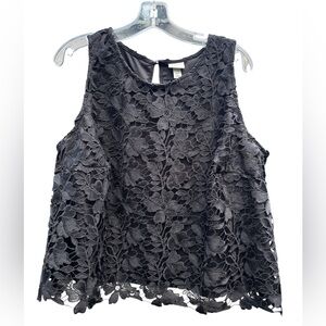 NWT Black Lace Sleeveless Top Sz XXL